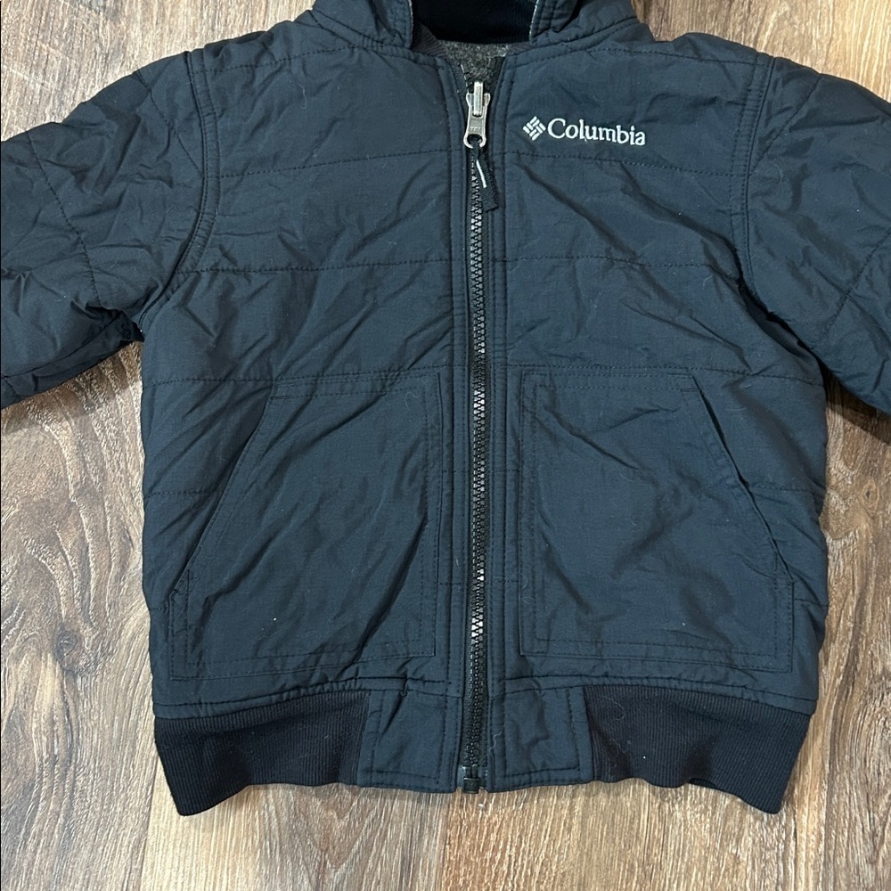 Columbia Lined Toddler Reversible Jacket Black Gray Lining Inside Size XXS - Picture 6 of 15